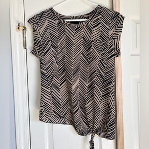 Greylin Black and Cream Chevron Short Sleeve Top
